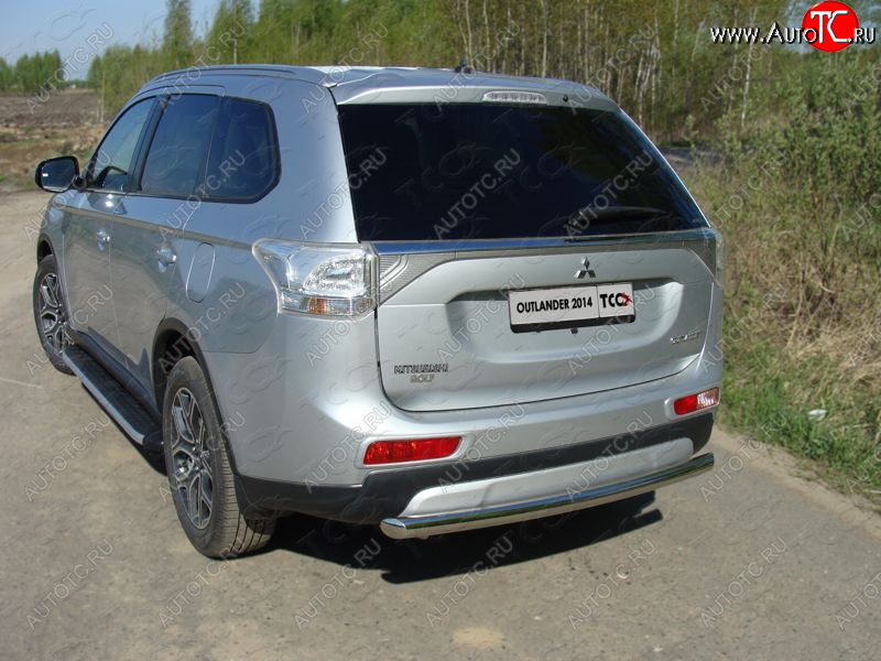 16 549 р. Защита задняя (центральная нержавейка 60,3 мм) ТСС Тюнинг  Mitsubishi Outlander  GF (2014-2016) 1-ый рестайлинг  с доставкой в г. Омск