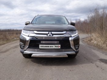 Верхняя декоративная вставка решетки радиатора ТСС Тюнинг Mitsubishi (Митсубиси) Outlander (Аутлэндэр)  GF (2015-2018) GF 2-ой рестайлинг ()