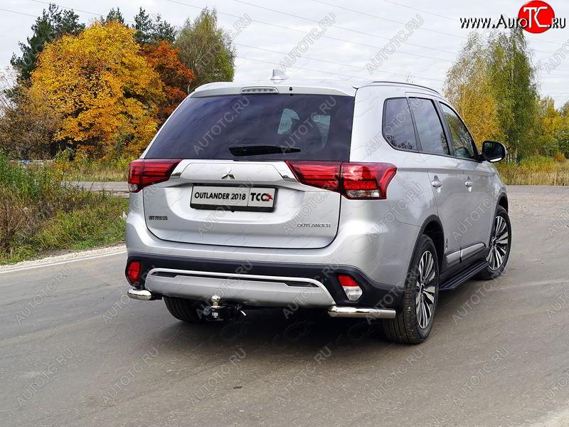 22 599 р. Защита заднего бампера (уголки, d60,3 мм) TCC  Mitsubishi Outlander  GF (2018-2022) 3-ий рестайлинг  с доставкой в г. Омск