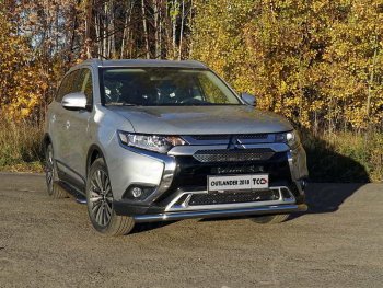 17 999 р. Защита переднего бампера нижняя d60,3 мм ТСС Тюнинг  Mitsubishi Outlander  GF (2018-2022) 3-ий рестайлинг (нержавейка)  с доставкой в г. Омск. Увеличить фотографию 1