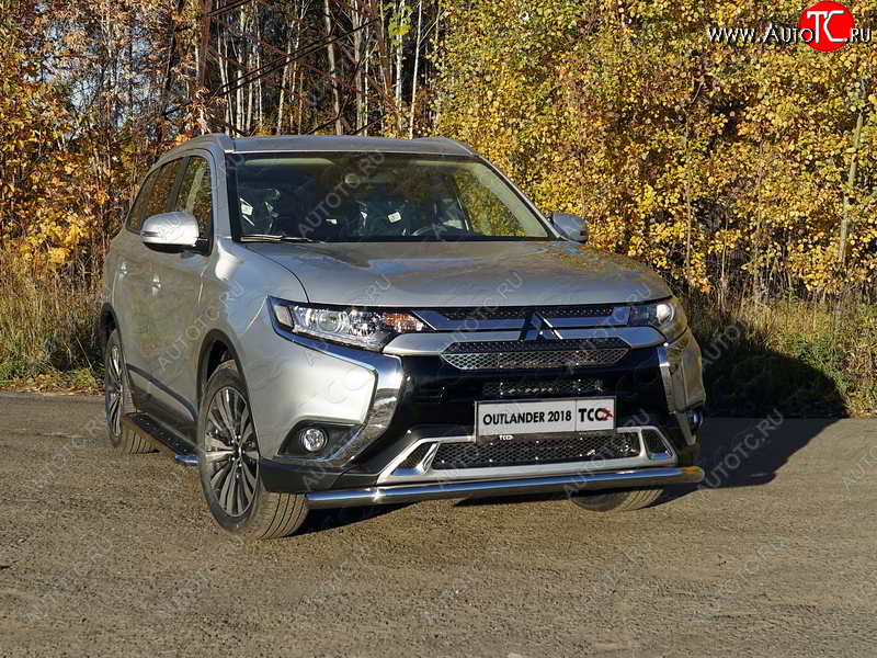 17 999 р. Защита переднего бампера нижняя d60,3 мм ТСС Тюнинг  Mitsubishi Outlander  GF (2018-2022) 3-ий рестайлинг (нержавейка)  с доставкой в г. Омск