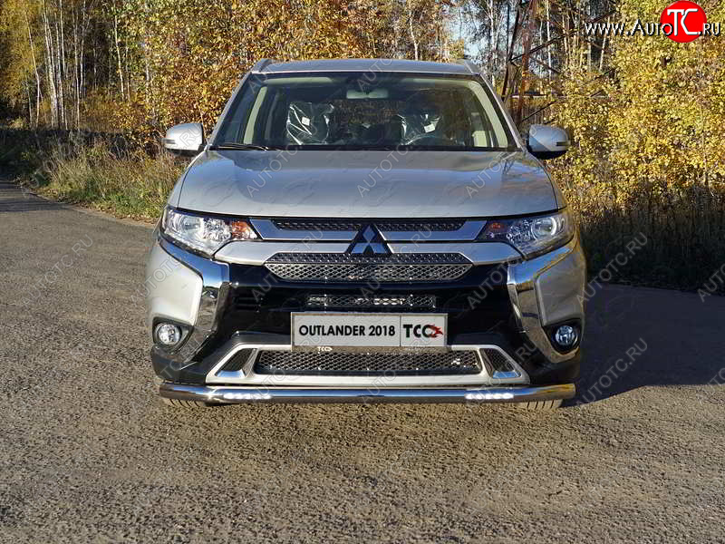 33 999 р. Защита переднего бампера нижняя с ДХО 60,3 мм ТСС Тюнинг  Mitsubishi Outlander  GF (2018-2022) 3-ий рестайлинг (нержавейка)  с доставкой в г. Омск