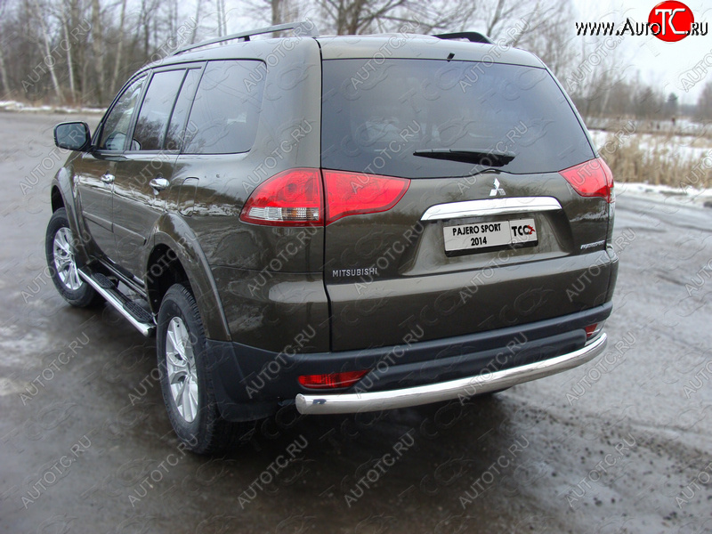 23 599 р. Защита задняя (центральная овальная 75х42 мм) ТСС Тюнинг  Mitsubishi Pajero Sport  PB (2013-2017) рестайлинг  с доставкой в г. Омск