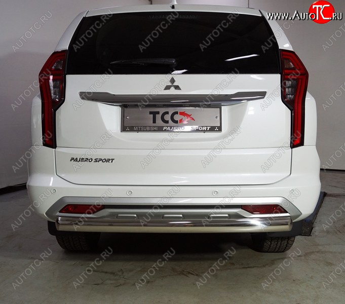 24 549 р. Защита заднего бампера (овальная, d75х42 мм) TCC  Mitsubishi Pajero Sport  QF (2019-2022) рестайлинг  с доставкой в г. Омск