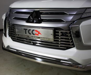 Декоративная вставка решетки радиатора ТСС Тюнинг Mitsubishi Pajero Sport QF рестайлинг (2019-2022) ()