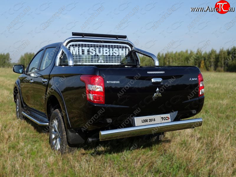 18 999 р. Защита задняя (центральная 120х60 мм) ТСС Тюнинг  Mitsubishi L200  5 KK,KL (2018-2022) рестайлинг (центральная)  с доставкой в г. Омск