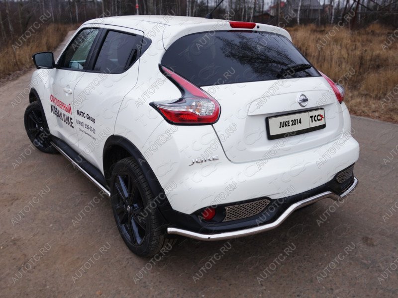 18 699 р. Защита заднего бампера d 42,4 мм ТСС Тюнинг  Nissan Juke  1 YF15 (2014-2020) рестайлинг (нержавейка)  с доставкой в г. Омск