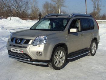 20 599 р. Защита переднего бампера нижняя d60,3*42,4 мм ТСС Тюнинг  Nissan X-trail  2 T31 (2010-2015) рестайлинг (нержавейка)  с доставкой в г. Омск. Увеличить фотографию 1