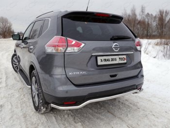 20 599 р. Защита задняя (нержавейка d42,4 мм), ТСС Тюнинг  Nissan X-trail  3 T32 (2013-2018) дорестайлинг  с доставкой в г. Омск. Увеличить фотографию 1