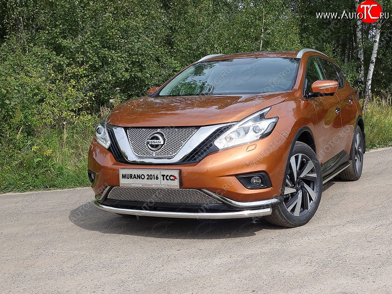 20 999 р. Защита переднего бампера нижняя d60,3 мм ТСС Тюнинг  Nissan Murano  3 Z52 (2015-2022) дорестайлинг (нержавейка)  с доставкой в г. Омск