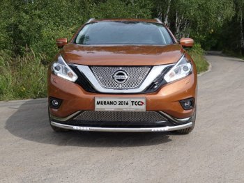 40 649 р. Защита переднего бампера нижняя с ДХО 60,3 мм ТСС Тюнинг  Nissan Murano  3 Z52 (2015-2022) дорестайлинг (нержавейка)  с доставкой в г. Омск. Увеличить фотографию 1