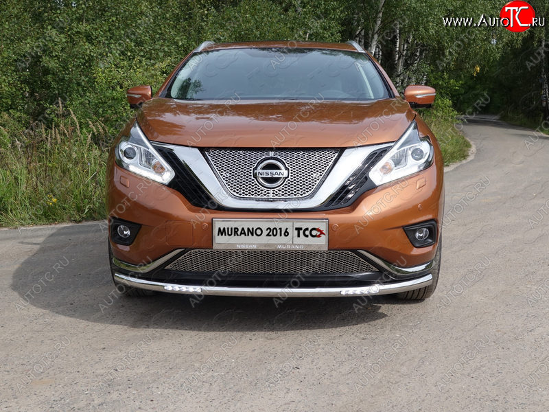 40 649 р. Защита переднего бампера нижняя с ДХО 60,3 мм ТСС Тюнинг Nissan Murano 3 Z52 дорестайлинг (2015-2022) (нержавейка)  с доставкой в г. Омск