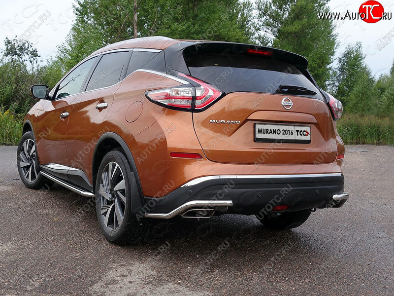 14 999 р. Защита заднего бампера (уголки, d42,4 мм) TCC  Nissan Murano  3 Z52 (2015-2022) дорестайлинг  с доставкой в г. Омск