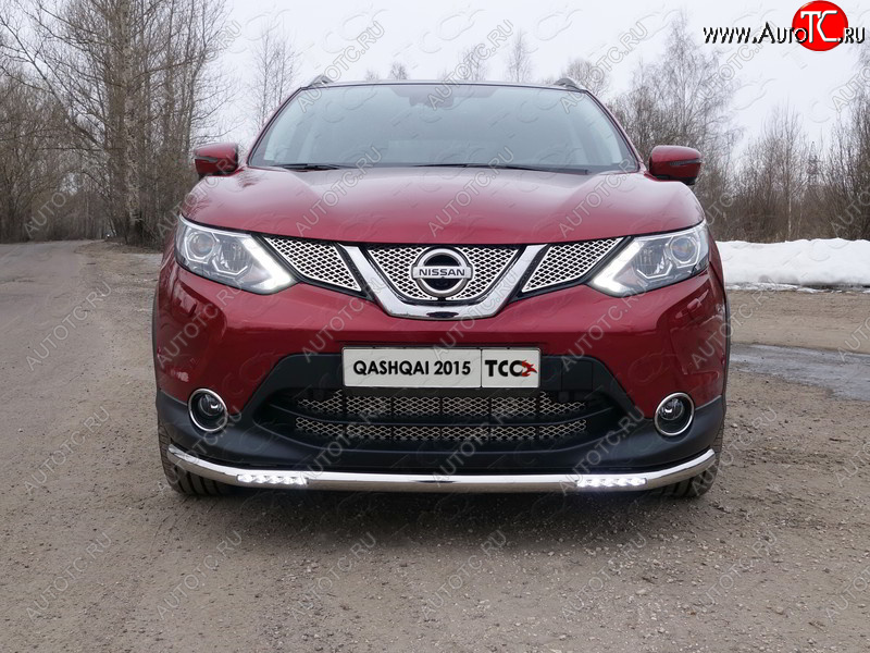 38 949 р. Защита переднего бампера нижняя с ДХО 60,3 мм ТСС Тюнинг Nissan Qashqai 2 J11 дорестайлинг (2013-2019) (нержавейка)  с доставкой в г. Омск