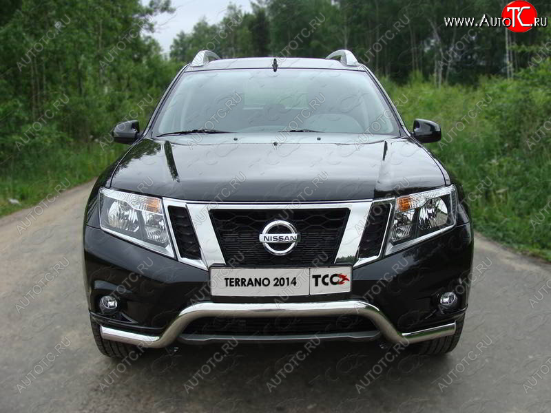 17 999 р. Защита переднего бампера кенгурин 60,3 мм ТСС Тюнинг  Nissan Terrano  D10 (2013-2016) дорестайлинг (нержавейка)  с доставкой в г. Омск