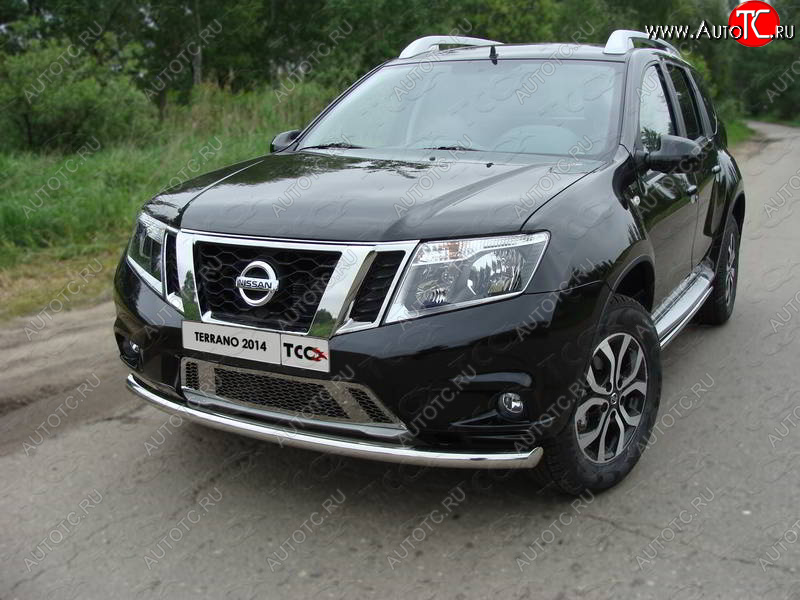 16 899 р. Защита переднего бампера нижняя d60,3 мм ТСС Тюнинг Nissan Terrano D10 дорестайлинг (2013-2016) (нержавейка)  с доставкой в г. Омск