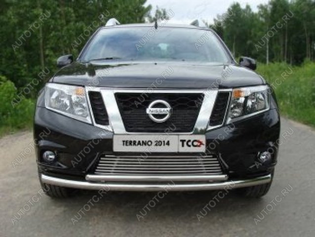 6 899 р. Верхняя декоративная вставка решетки радиатора ТСС Тюнинг  Nissan Terrano  D10 (2013-2016) дорестайлинг (d 12 мм)  с доставкой в г. Омск