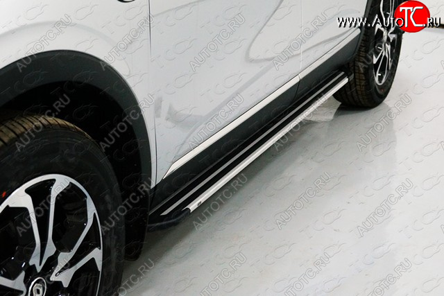 20 899 р. Пороги алюминиевые Slim Line ТСС Тюнинг  Renault Arkana (2019-2024) (Silver)  с доставкой в г. Омск