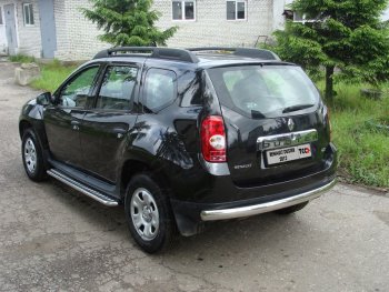 20 899 р. Защита задняя (овальная длинная 75х42 мм) ТСС Тюнинг  Renault Duster  HS (2010-2015) дорестайлинг (овальная длинная)  с доставкой в г. Омск. Увеличить фотографию 1