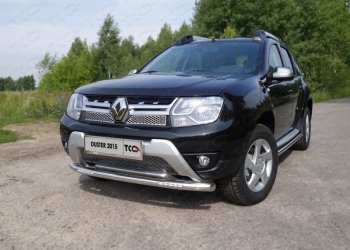 Защита переднего бампера нижняя с ДХО 60,3 мм ТСС Тюнинг Renault (Рено) Duster (Дастер)  HS (2015-2021) HS рестайлинг  (нержавейка)