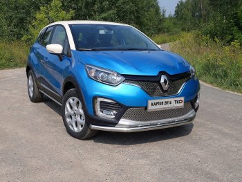 Защита переднего бампера нижняя d60,3 мм ТСС Тюнинг Renault (Рено) Kaptur (Каптур) (2016-2020) дорестайлинг  (нержавейка)