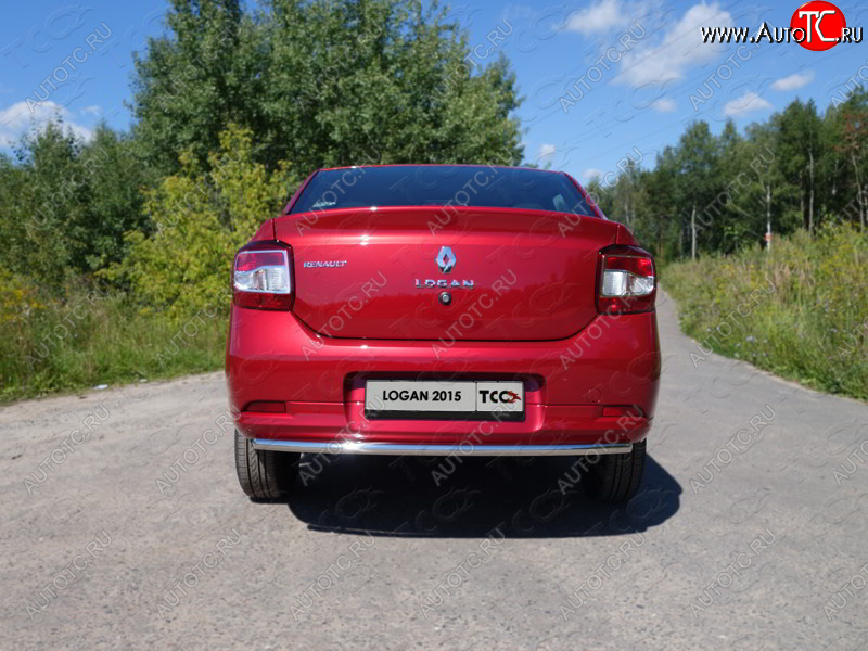 8 899 р. Защита задняя (нержавейка 42,4 мм), ТСС Тюнинг  Renault Logan  2 (2014-2018) дорестайлинг  с доставкой в г. Омск