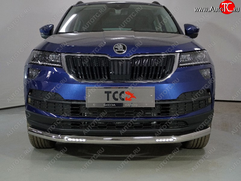 36 849 р. Защита переднего бампера нижняя с ДХО 60,3 мм ТСС Тюнинг Skoda Karoq NU7 рестайлинг (2020-2025) (нержавейка)  с доставкой в г. Омск