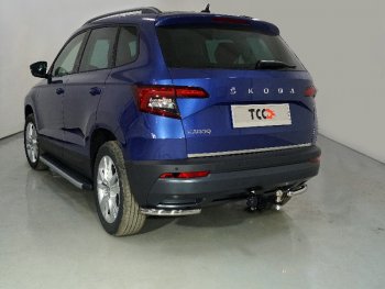 10 699 р. Защита заднего бампера (уголки, d42,4 мм) TCC  Skoda Karoq  NU7 (2020-2025) рестайлинг  с доставкой в г. Омск. Увеличить фотографию 1