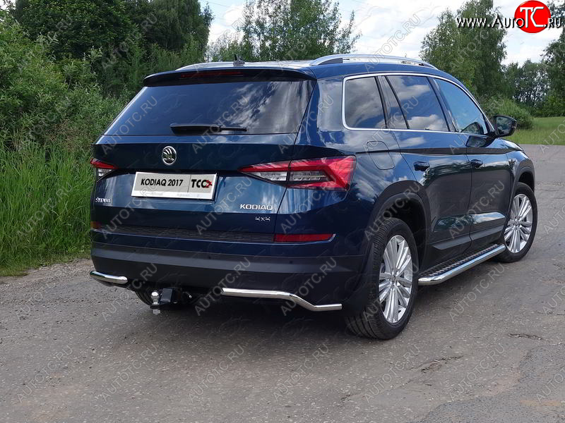 13 999 р. Защита заднего бампера (уголки, d42,4 мм) TCC  Skoda Kodiaq  NU7 (2017-2021) дорестайлинг  с доставкой в г. Омск