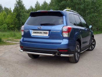 Защита задняя (центральная нержавейка 60,3 мм) ТСС Тюнинг Subaru Forester SJ рестайлинг (2016-2019)