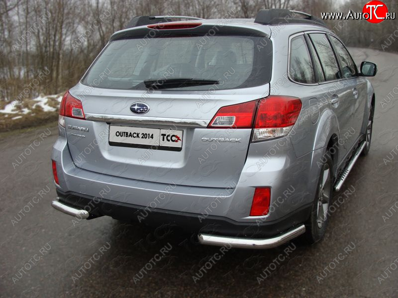 18 699 р. Защита заднего бампера (уголки, d60,3 мм) TCC  Subaru Outback  BR, (2012-2015) B14)  рестайлинг универсал  с доставкой в г. Омск