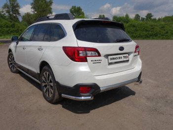 Защита заднего бампера (уголки, d60,3 мм) TCC Subaru (Субару) Outback (Аутбэк)  BS/B15 (2014-2021) BS/B15 дорестайлинг универсал, рестайлинг универсал