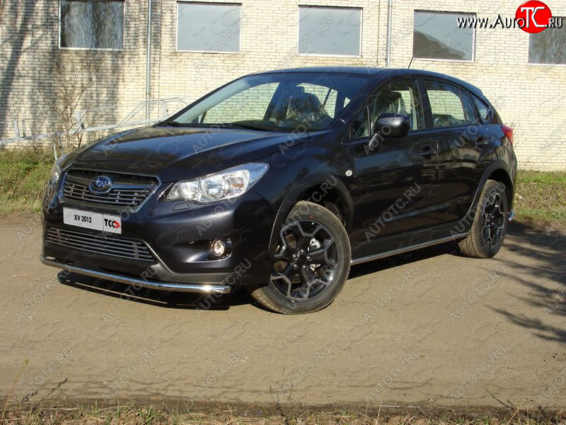 13 399 р. Защита переднего бампера нижняя d42,4 мм ТСС Тюнинг  Subaru XV  GP/G33 (2012-2016) дорестайлинг (нержавейка)  с доставкой в г. Омск