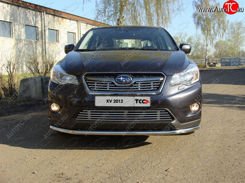 4 649 р. Верхняя декоративная вставка решетки радиатора ТСС Тюнинг  Subaru XV  GP/G33 (2012-2016) дорестайлинг (d 12 мм)  с доставкой в г. Омск