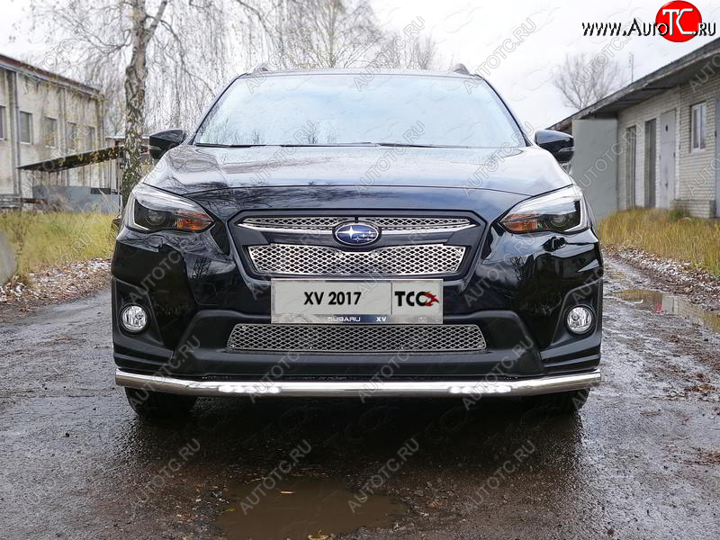 33 999 р. Защита переднего бампера нижняя с ДХО 60,3 мм ТСС Тюнинг Subaru XV GT/G24 дорестайлинг (2017-2021) (нержавейка)  с доставкой в г. Омск