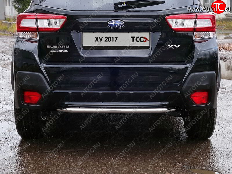 7 499 р. Защита задняя (нержавейка 42,4 мм), ТСС Тюнинг  Subaru XV  GT/G24 (2017-2021) дорестайлинг  с доставкой в г. Омск