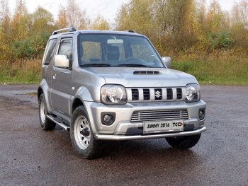 16 549 р. Защита переднего бампера нижняя d60,3 мм ТСС Тюнинг  Suzuki Jimny  JB64 (2018-2024) (нержавейка)  с доставкой в г. Омск. Увеличить фотографию 1