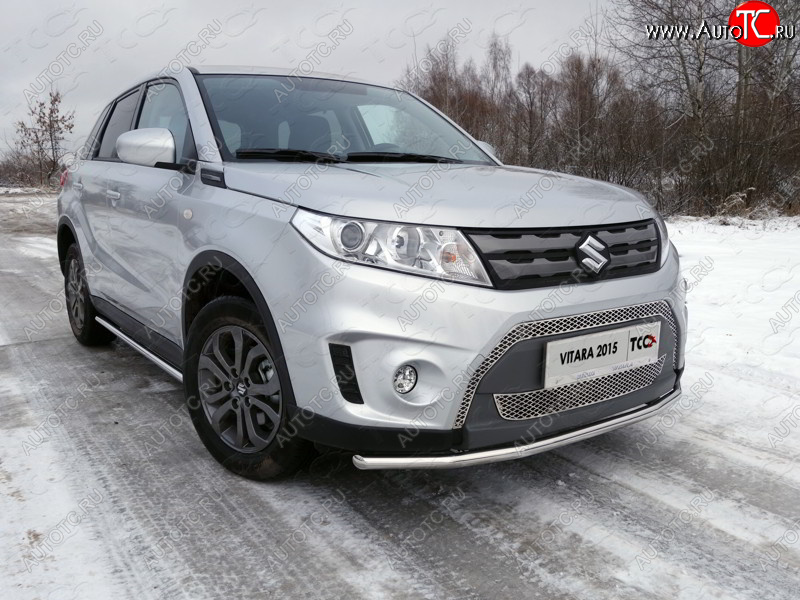 15 549 р. Защита переднего бампера нижняя d42,4 мм ТСС Тюнинг Suzuki Vitara LY дорестайлинг (2015-2019) (нержавейка)  с доставкой в г. Омск