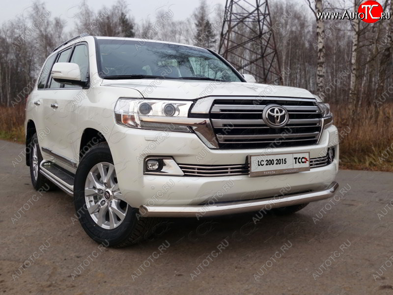 27 999 р. Защита переднего бампера нижняя d76,1 мм (кроме EXECUTIVE) ТСС Тюнинг Toyota Land Cruiser 200 2-ой рестайлинг (2015-2021) (нержавейка)  с доставкой в г. Омск