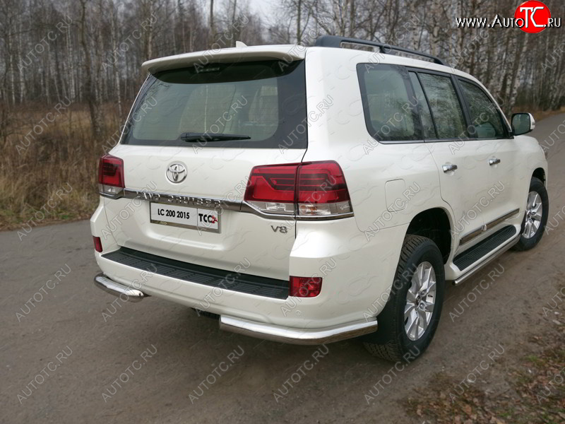 21 799 р. Защита задняя (уголки, нержавейка 76,1 мм) ТСС Тюнинг  Toyota Land Cruiser Prado  J150 (2013-2017) 1-ый рестайлинг  с доставкой в г. Омск