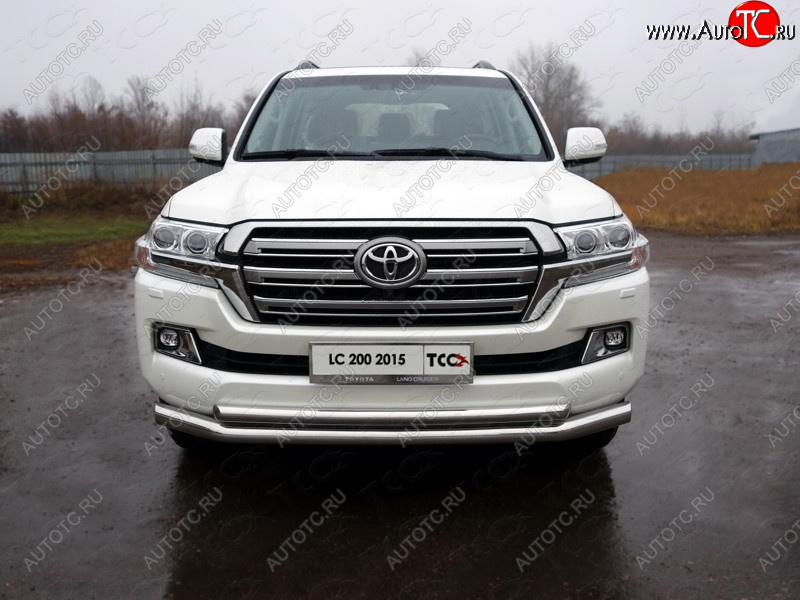 37 649 р. Защита передняя нижняя двойная 76,1*60,3 мм кроме EXECUTIVE Тюнинг  Toyota Land Cruiser  200 (2015-2021) 2-ой рестайлинг (нержавейка)  с доставкой в г. Омск