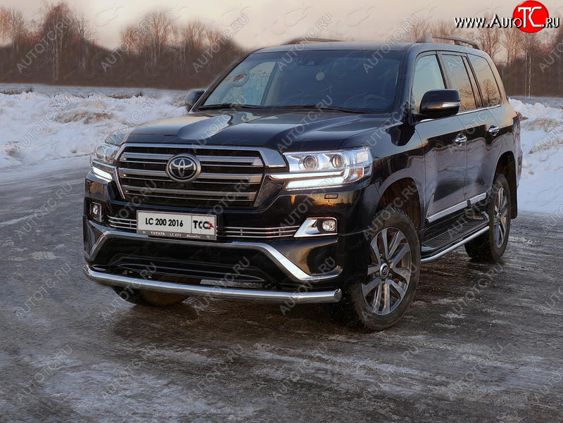 26 699 р. Защита переднего бампера нижняя d76,1 мм (EXECUTIVE) ТСС Тюнинг  Toyota Land Cruiser  200 (2015-2021) 2-ой рестайлинг (нержавейка)  с доставкой в г. Омск