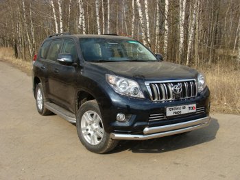 36 299 р. Защита переднего бампера нижняя d76,1*75 мм ТСС Тюнинг  Toyota Land Cruiser Prado  J150 (2009-2013) дорестайлинг (нержавейка)  с доставкой в г. Омск. Увеличить фотографию 1