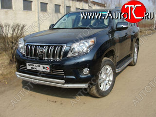 38 949 р. Защита переднего бампера нижняя d76,1*50,8 мм ТСС Тюнинг  Toyota Land Cruiser Prado  J150 (2009-2013) дорестайлинг (нержавейка)  с доставкой в г. Омск