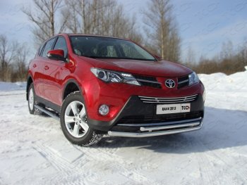 22 599 р. Защита переднего бампера нижняя d60,3*42,4 мм ТСС Тюнинг  Toyota RAV4  XA40 (2012-2015) 5 дв. дорестайлинг (нержавейка)  с доставкой в г. Омск. Увеличить фотографию 1