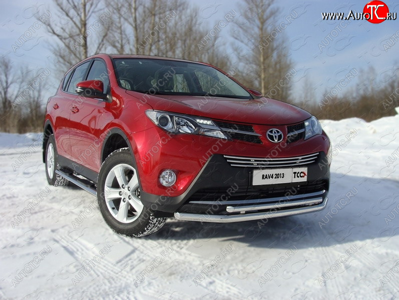 22 599 р. Защита переднего бампера нижняя d60,3*42,4 мм ТСС Тюнинг  Toyota RAV4  XA40 (2012-2015) 5 дв. дорестайлинг (нержавейка)  с доставкой в г. Омск