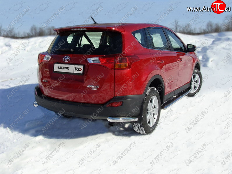 17 999 р. Защита заднего бампера (уголки, d60,3 мм) TCC  Toyota RAV4  XA40 (2012-2015) 5 дв. дорестайлинг  с доставкой в г. Омск