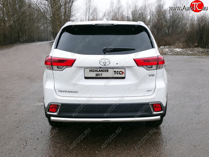 18 699 р. Защита задняя (нержавейка 60,3 мм) ТСС Тюнинг  Toyota Highlander  XU50 (2016-2020) рестайлинг  с доставкой в г. Омск