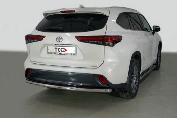 Защита задняя (нержавейка 60,3 мм) ТСС Тюнинг Toyota (Тойота) Highlander (Хайлэндер)  XU70 (2020-2024) XU70