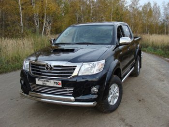 26 499 р. Защита переднего бампера нижняя d76,1*75 мм ТСС Тюнинг  Toyota Hilux  AN20,AN30 (2011-2016)  2-ой рестайлинг (нержавейка)  с доставкой в г. Омск. Увеличить фотографию 1